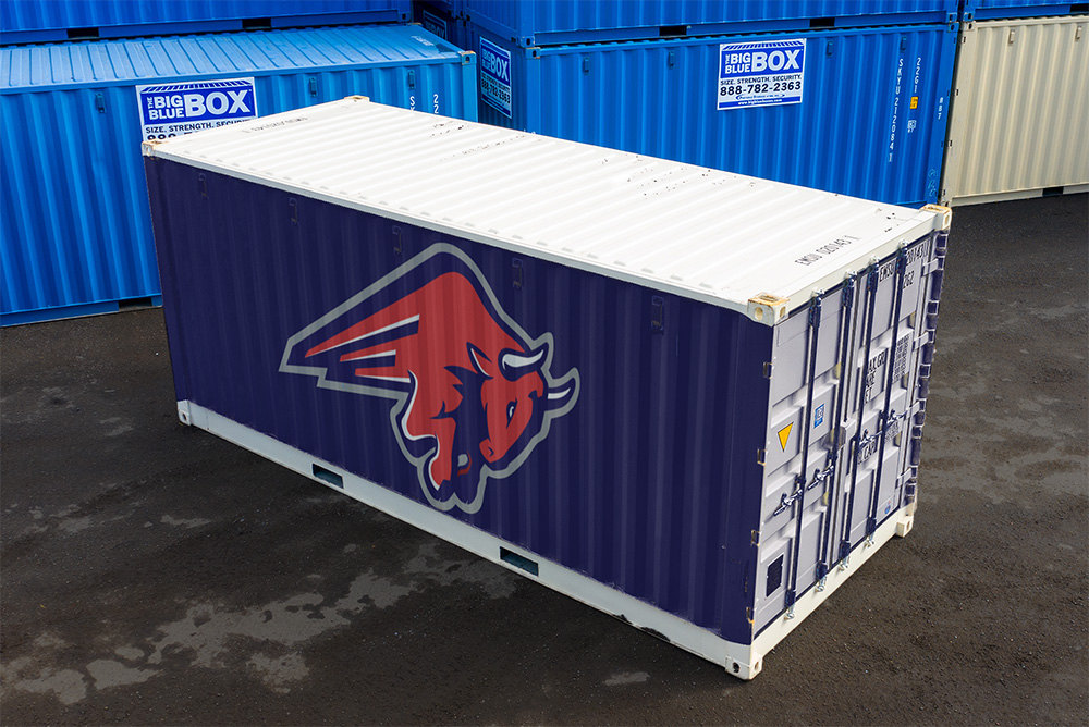 A branded storage container