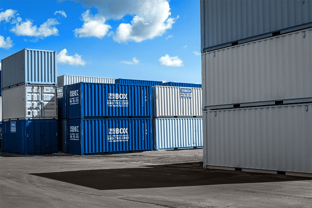 Big Blue Boxes stacked